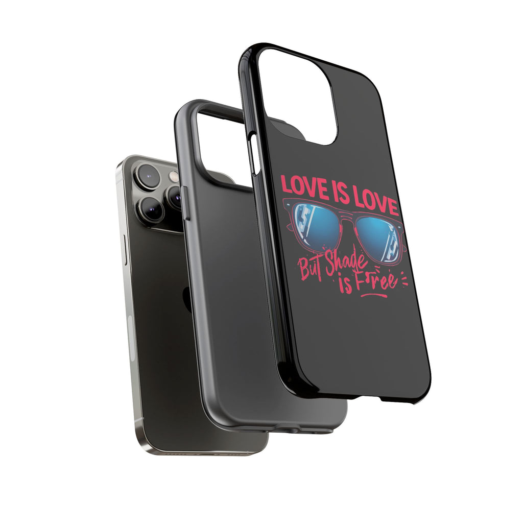 Love Is Love Phone Case, Fun Sunglasses Design, Unique Phone Accessory, Colorful Cell Phone Cover