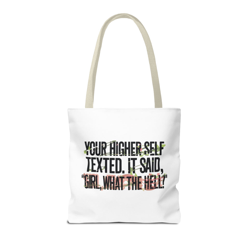 Vibrant Tote Bag - Your Higher Self Texted, Chic Accessory, Gift for Her, Inspirational, Everyday Use, Shopping Bag