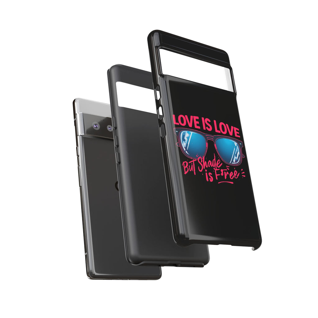 Love Is Love Phone Case, Fun Sunglasses Design, Unique Phone Accessory, Colorful Cell Phone Cover