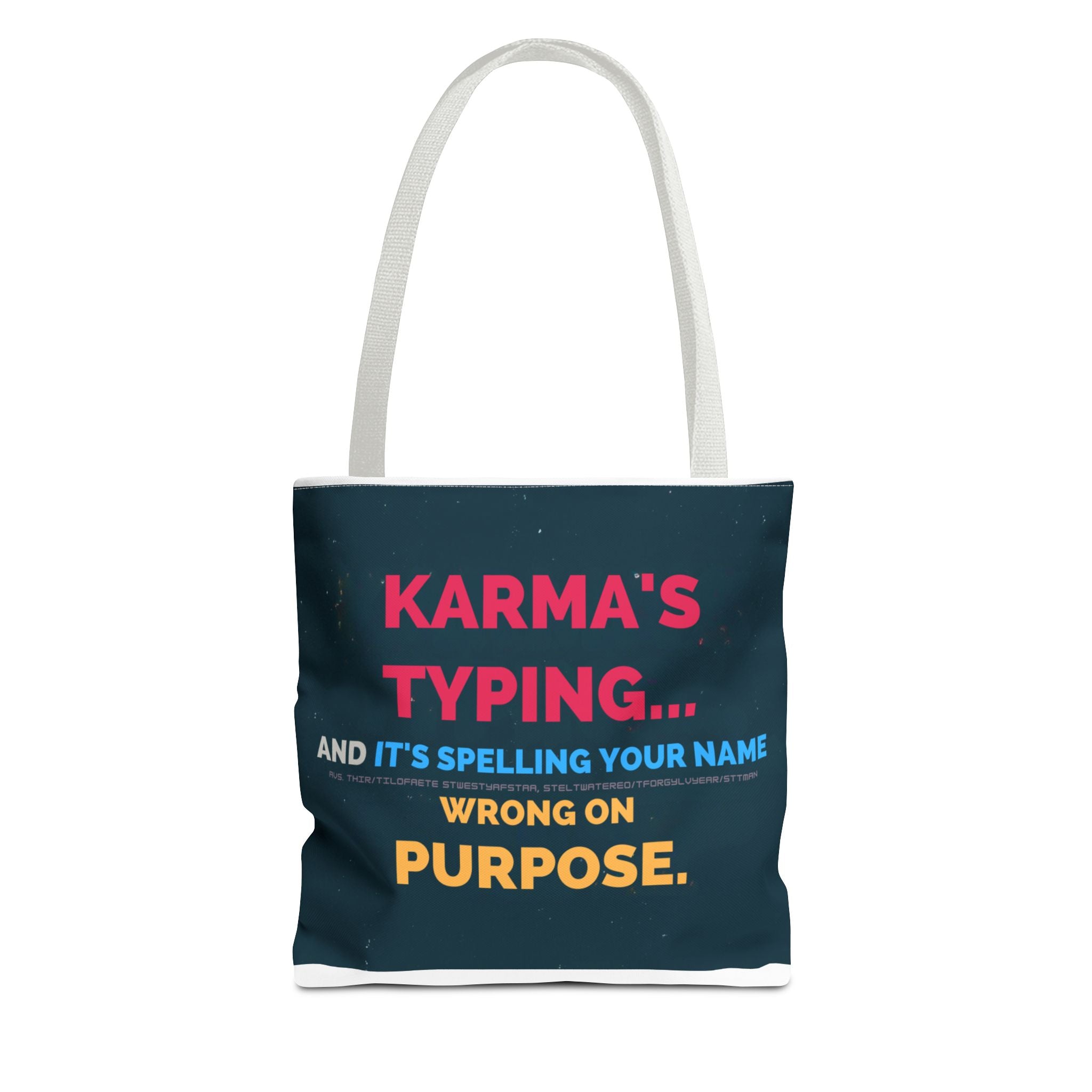 Karma Typing Tote Bag - Fun & Quirky Gift for Friends, Beach, Shopping, Eco-Friendly, Humor, Everyday Use