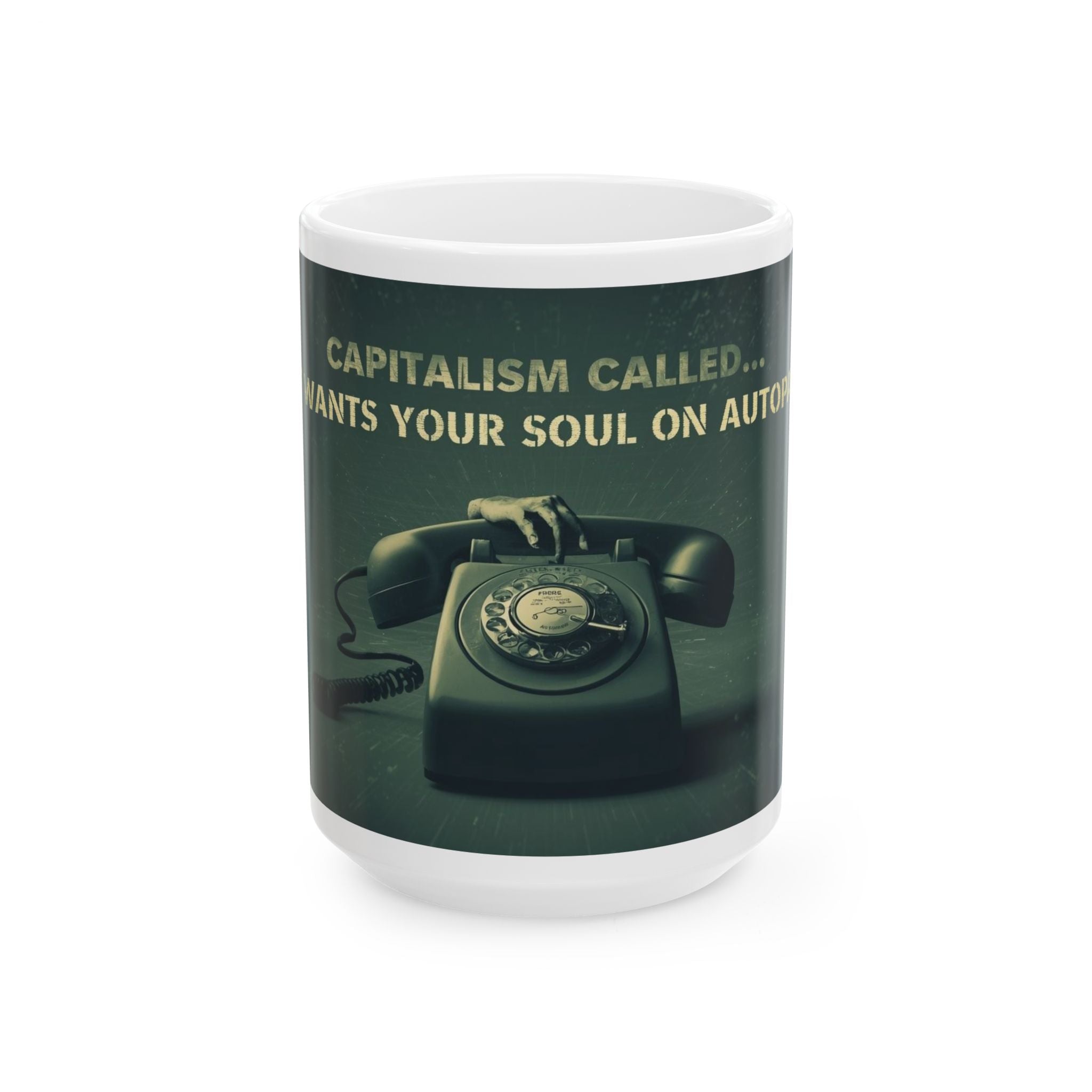 Vintage-Inspired Ceramic Mug, Funny Gift for Coffee Lovers, Office Décor, Quirky Homeware, Gift for Him/Her, Capitalism Humor
