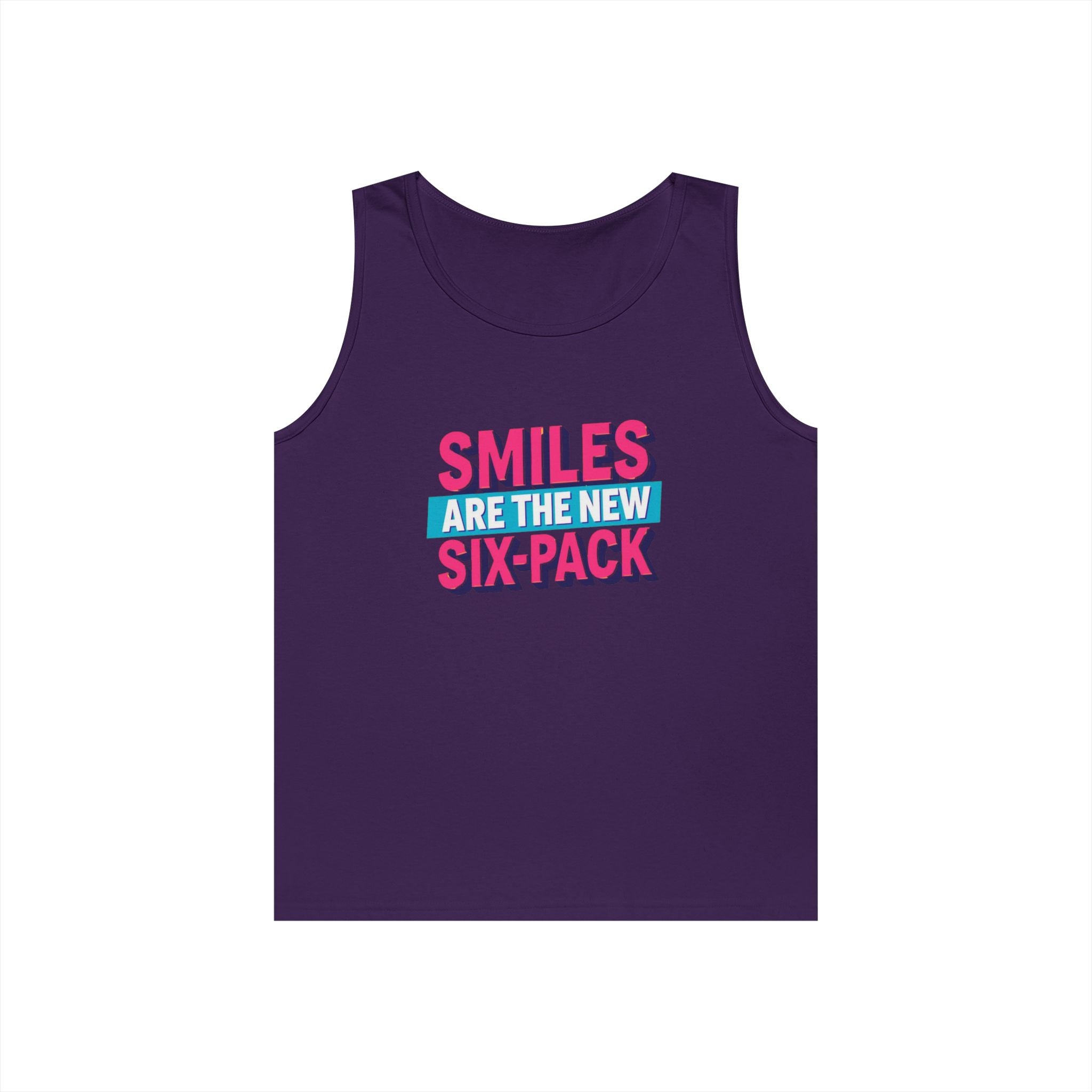 Smiles are the new Six Pack - Unisex Heavy Cotton Tank Top