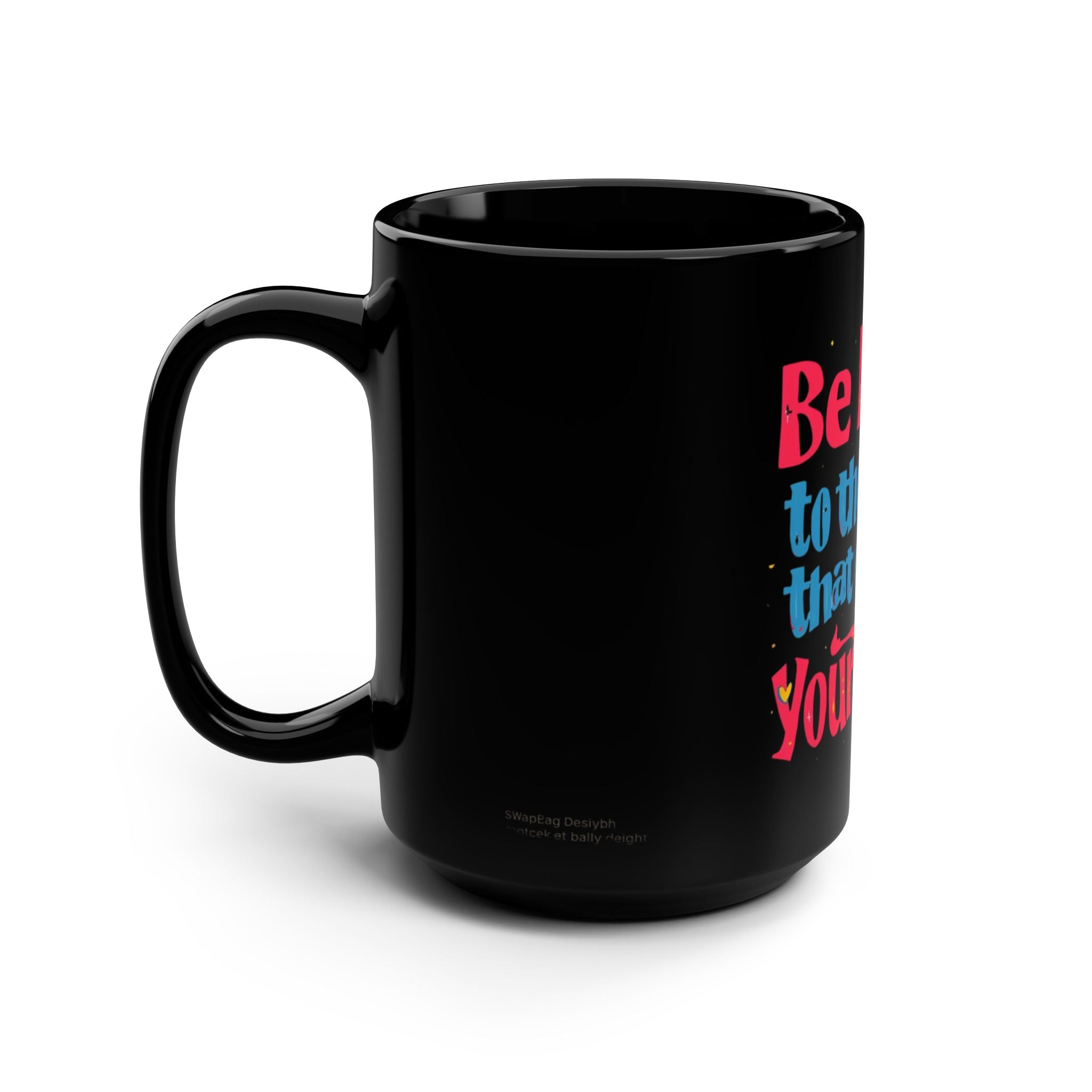 Inspirational Black Mug - Be Kind to Your Body, Motivational Gift, Wellness Coffee Cup, Self-Care Mug, Encouragement Drinkware