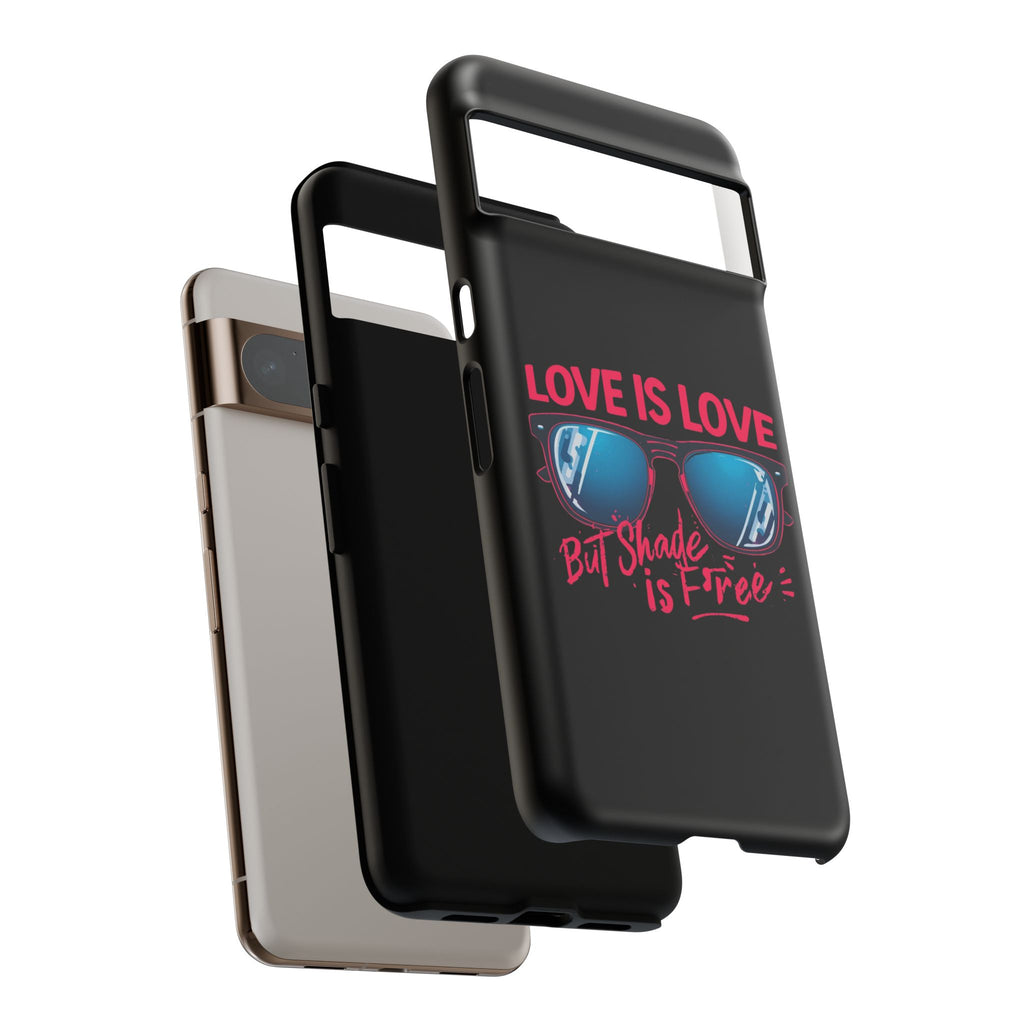 Love Is Love Phone Case, Fun Sunglasses Design, Unique Phone Accessory, Colorful Cell Phone Cover