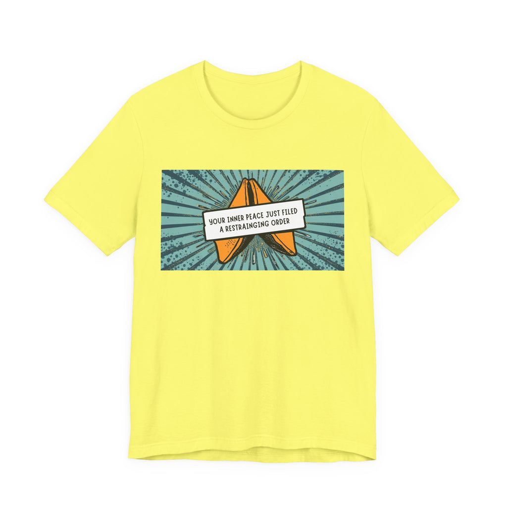 Inner Peace Filed a Restraining Order, Retro Graphic Unisex Tee - Perfect for Movie Nights, Chill Days, Gifts, and Every Occasion