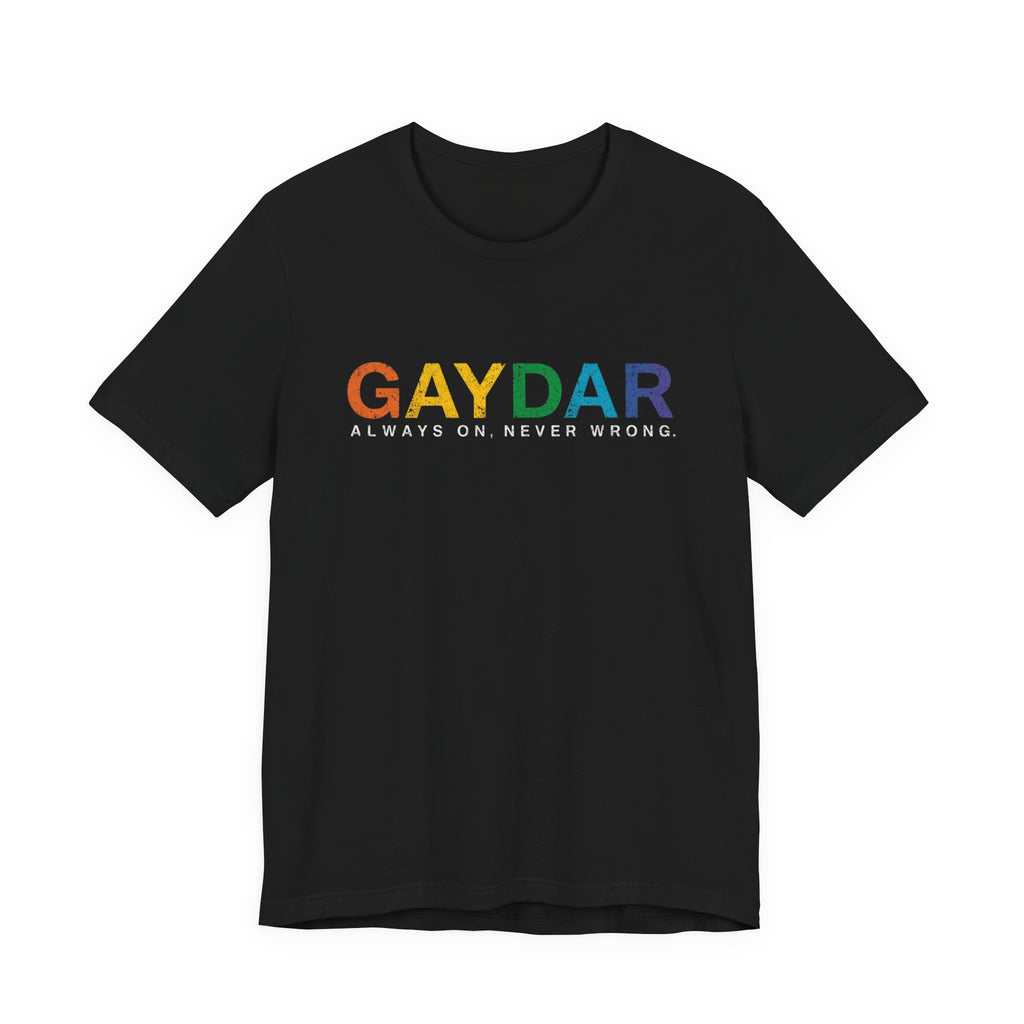 Rainbow Pride Gaydar Tee for LGBTQ+ Celebration, Unisex Shirt for Pride Month, Gay Rights, Gift for Friends, Fun Casual Wear