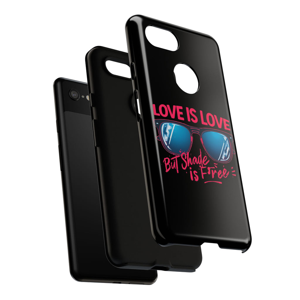 Love Is Love Phone Case, Fun Sunglasses Design, Unique Phone Accessory, Colorful Cell Phone Cover