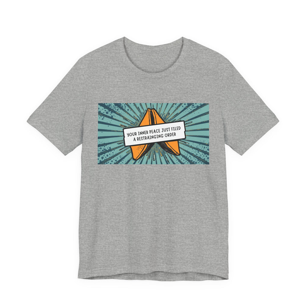 Inner Peace Filed a Restraining Order, Retro Graphic Unisex Tee - Perfect for Movie Nights, Chill Days, Gifts, and Every Occasion