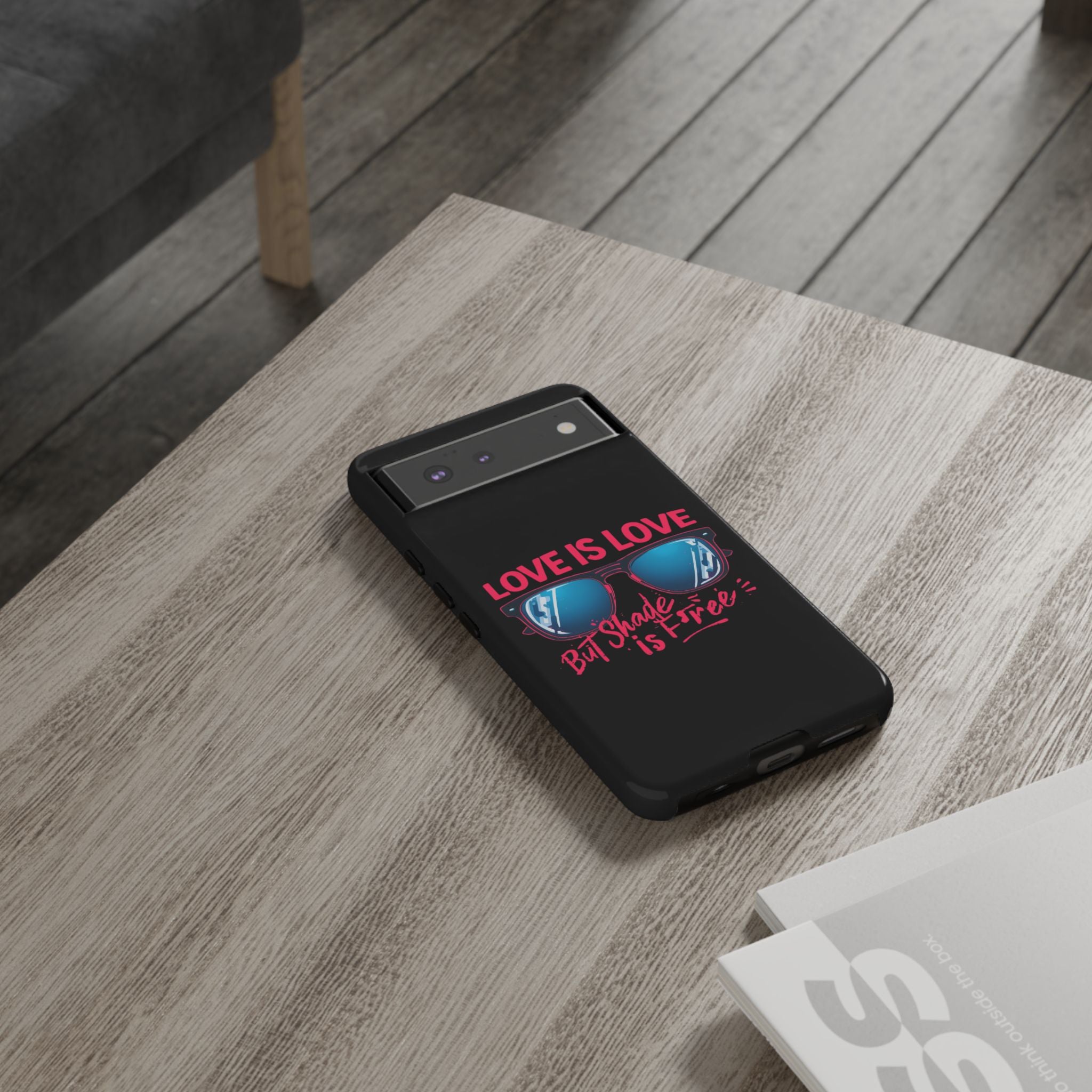 Love Is Love Phone Case, Fun Sunglasses Design, Unique Phone Accessory, Colorful Cell Phone Cover