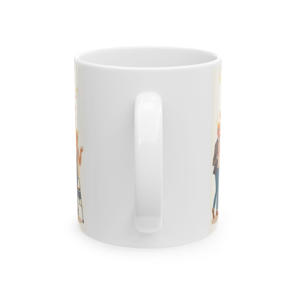 Party-Themed Ceramic Mug, Funny AARP Gift, Celebration Coffee Cup, Aging with Attitude, Retirement Humor Mug, Fun Birthday Present