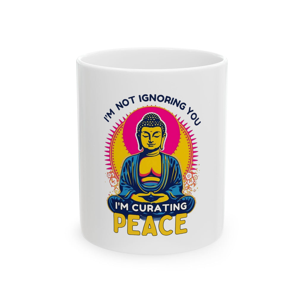 Buddha Inspirational Ceramic Mug, Motivational Coffee Cup, Peaceful Gift for Mindfulness, Zen Decor for Yoga Lovers, Relaxing Drinkware