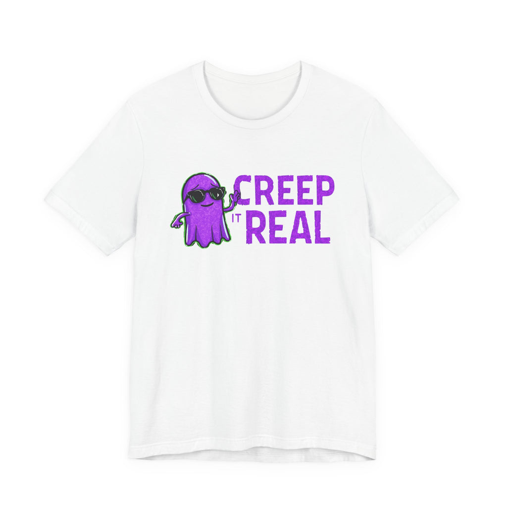 Creep It Real Ghost Tee, Halloween Shirt, Funny Tee, Unisex Casual Wear, Gift for Ghost Lovers