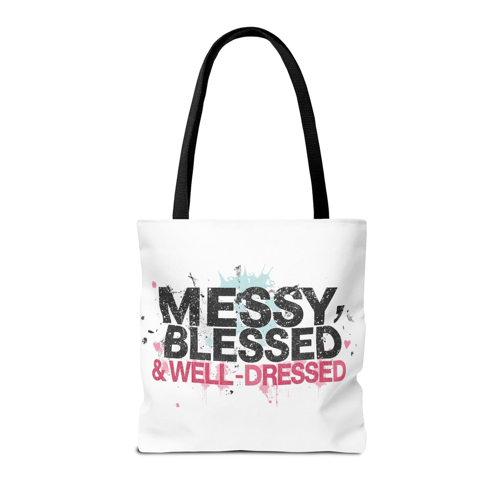Messy, Blessed & Well-Dressed Tote Bag - Stylish Everyday Companion for Moms, Gifts, Shopping, Beach, Travel