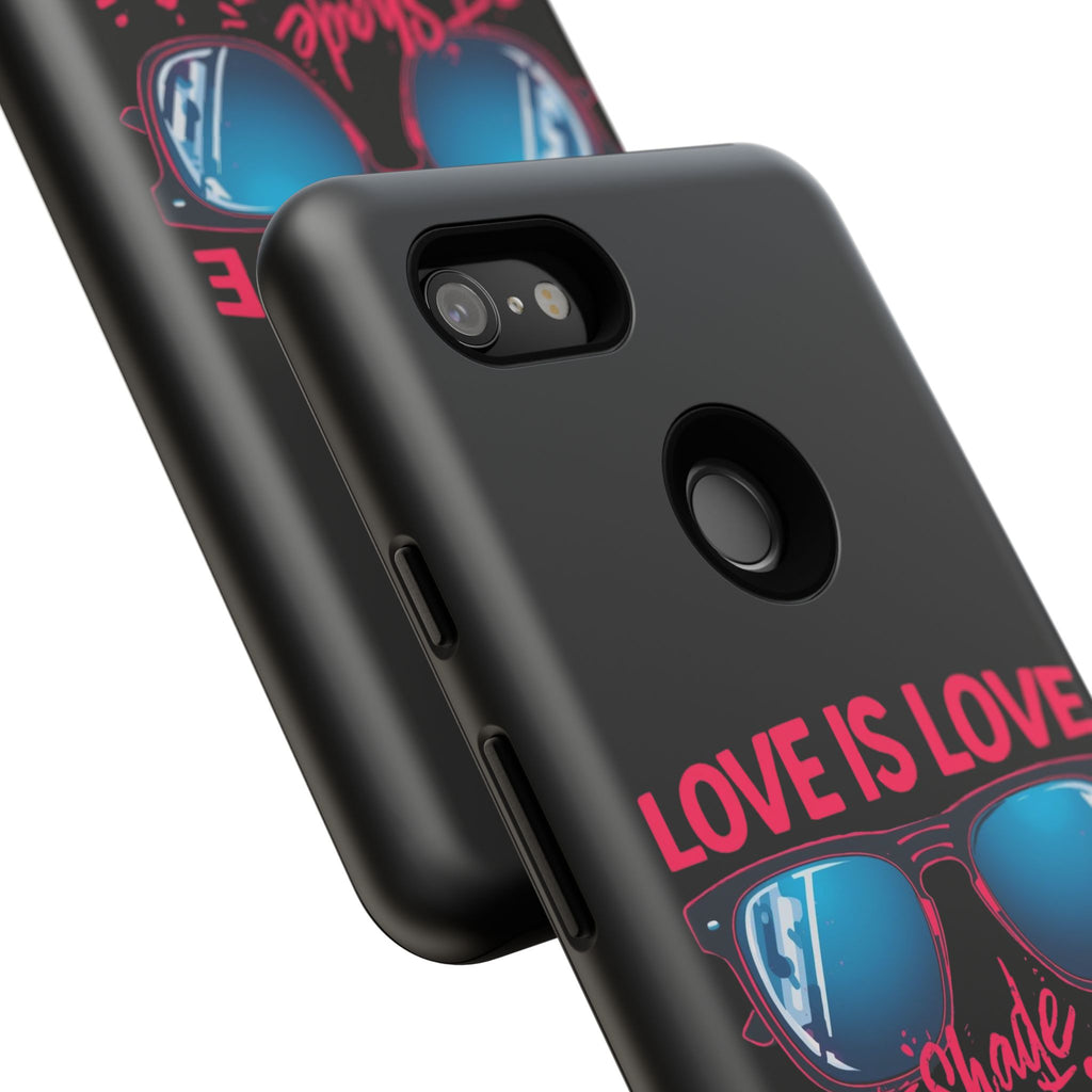 Love Is Love Phone Case, Fun Sunglasses Design, Unique Phone Accessory, Colorful Cell Phone Cover