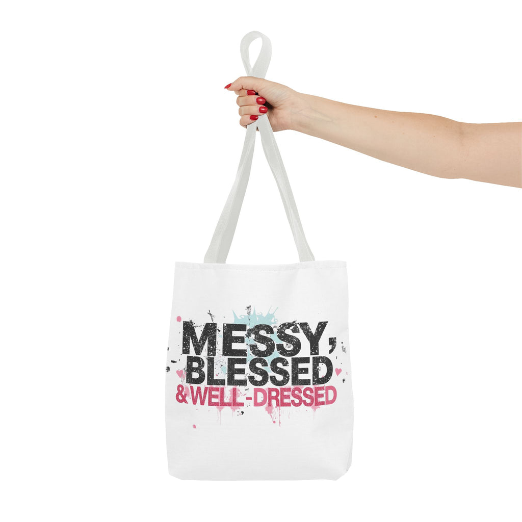 Messy, Blessed & Well-Dressed Tote Bag - Stylish Everyday Companion for Moms, Gifts, Shopping, Beach, Travel