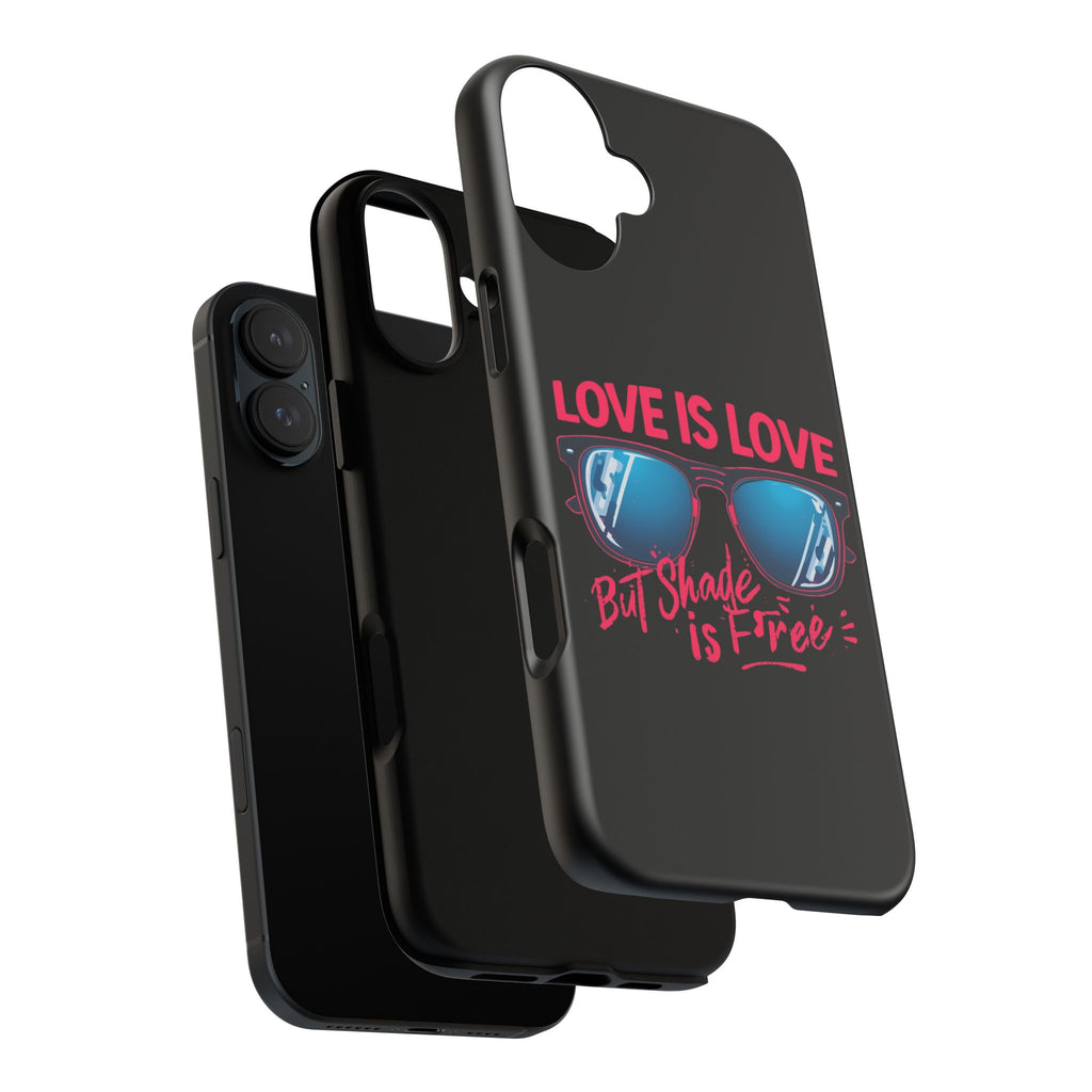 Love Is Love Phone Case, Fun Sunglasses Design, Unique Phone Accessory, Colorful Cell Phone Cover
