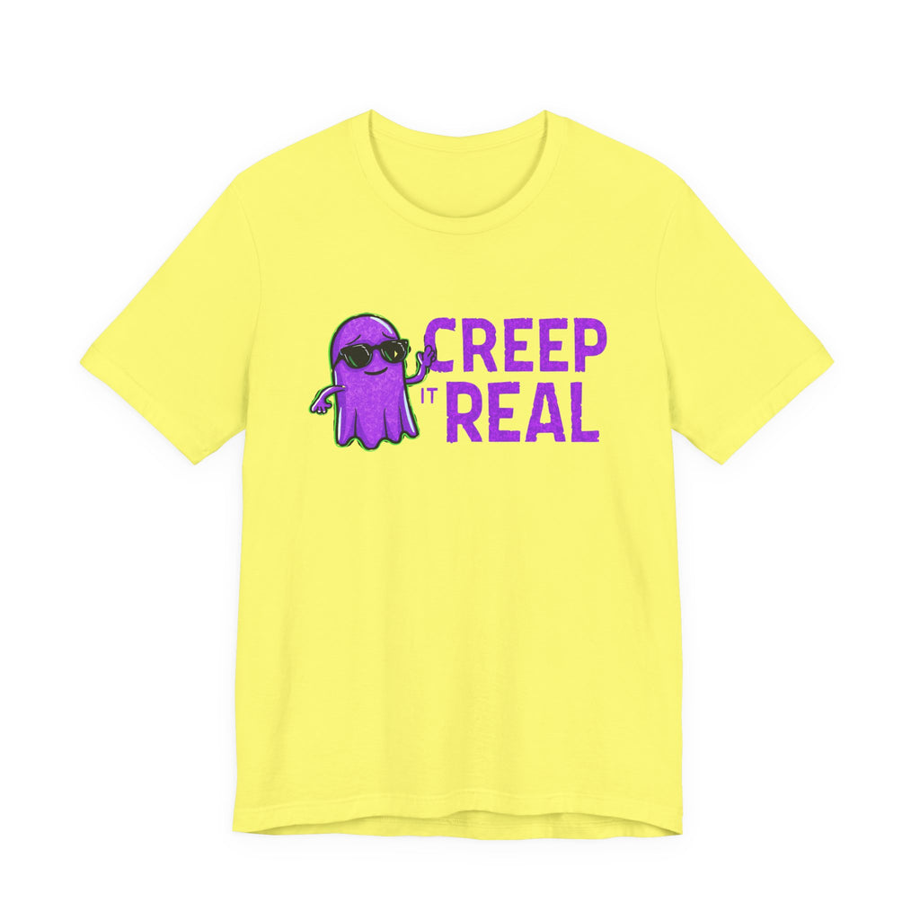 Creep It Real Ghost Tee, Halloween Shirt, Funny Tee, Unisex Casual Wear, Gift for Ghost Lovers