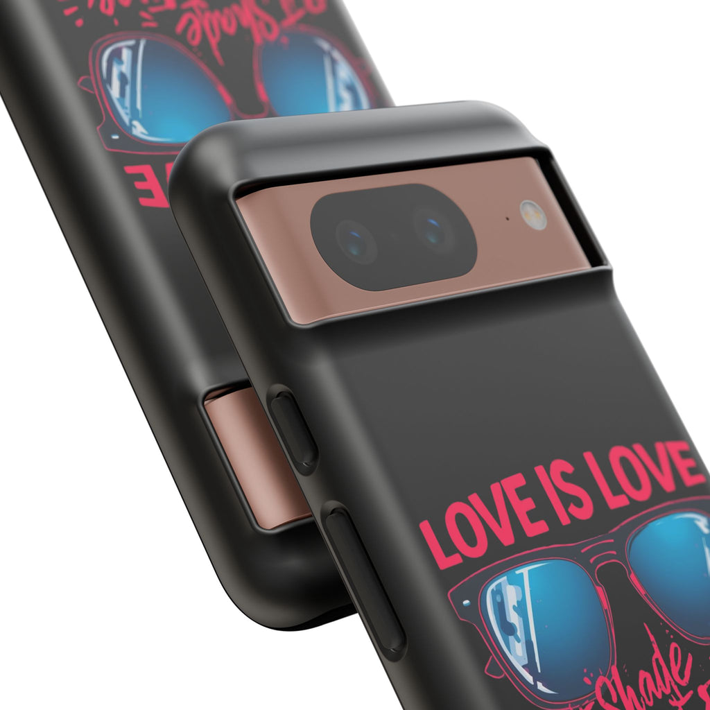 Love Is Love Phone Case, Fun Sunglasses Design, Unique Phone Accessory, Colorful Cell Phone Cover