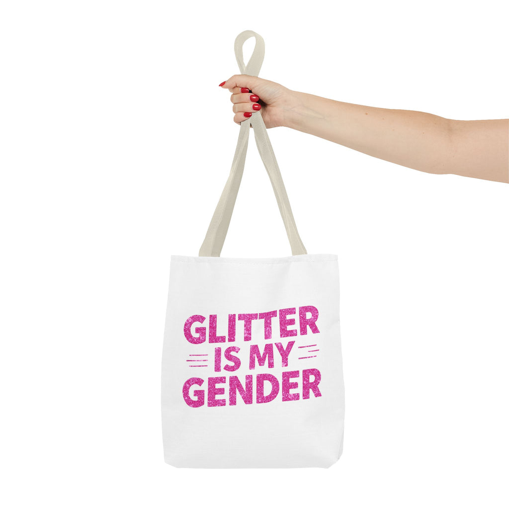 Glitter Is My Gender Tote Bag, Stylish Shopping Tote, LGBTQ+ Pride Accessory, Statement Bag, Eco-Friendly Gift, Daily Use Carryall