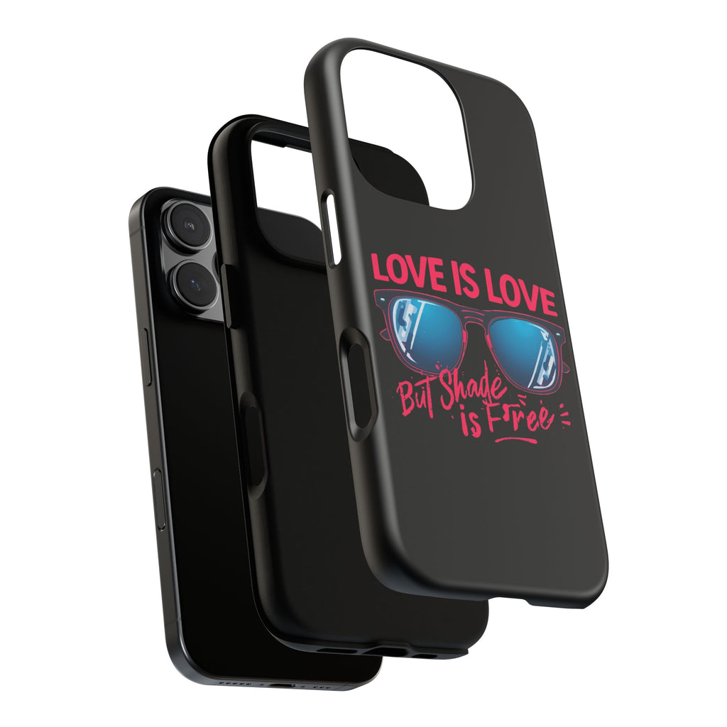 Love Is Love Phone Case, Fun Sunglasses Design, Unique Phone Accessory, Colorful Cell Phone Cover