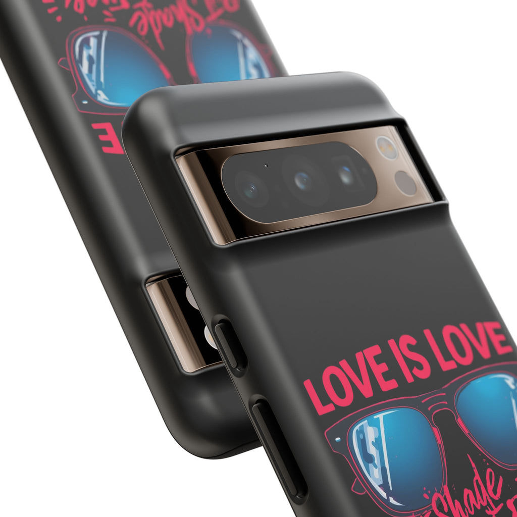 Love Is Love Phone Case, Fun Sunglasses Design, Unique Phone Accessory, Colorful Cell Phone Cover