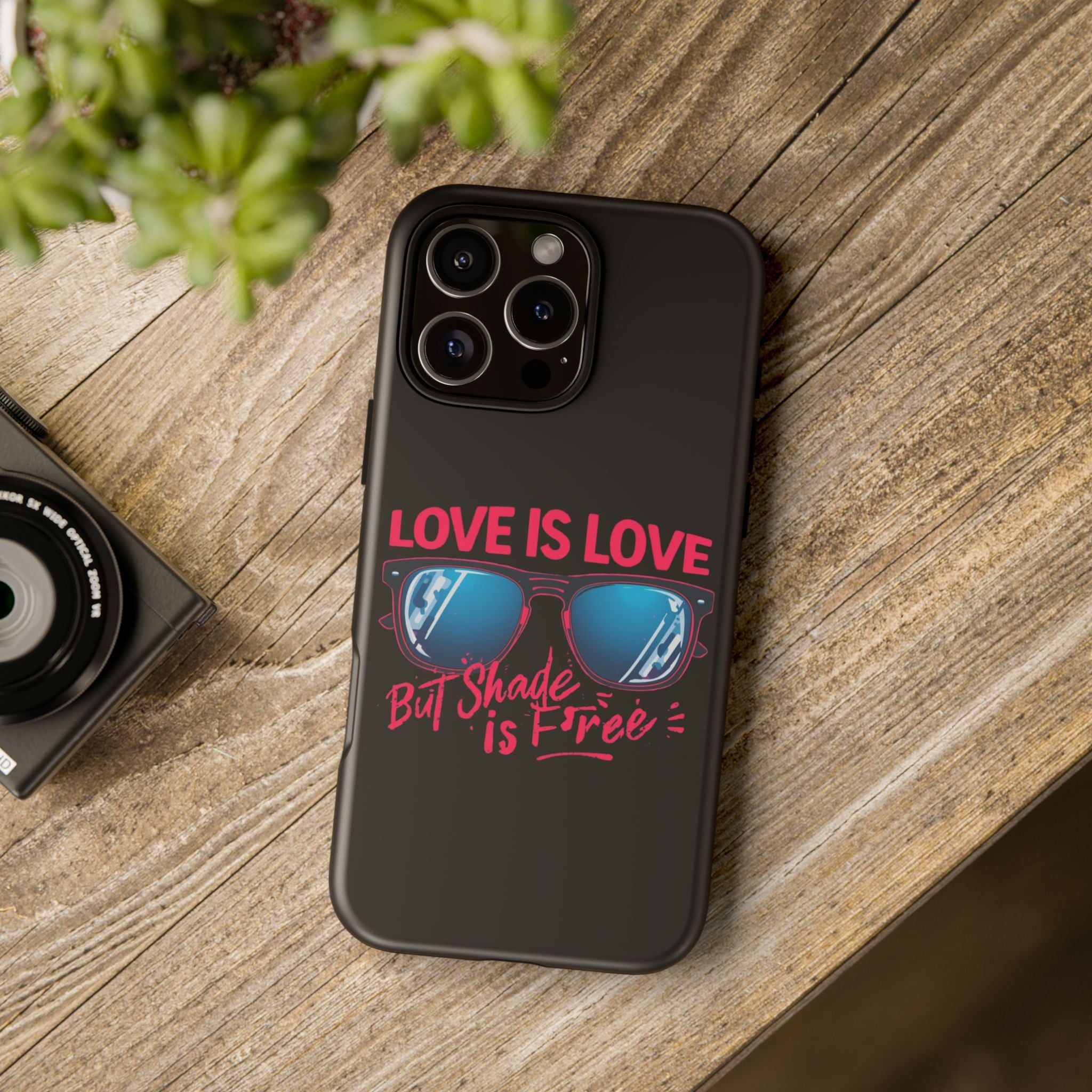 Love Is Love Phone Case, Fun Sunglasses Design, Unique Phone Accessory, Colorful Cell Phone Cover