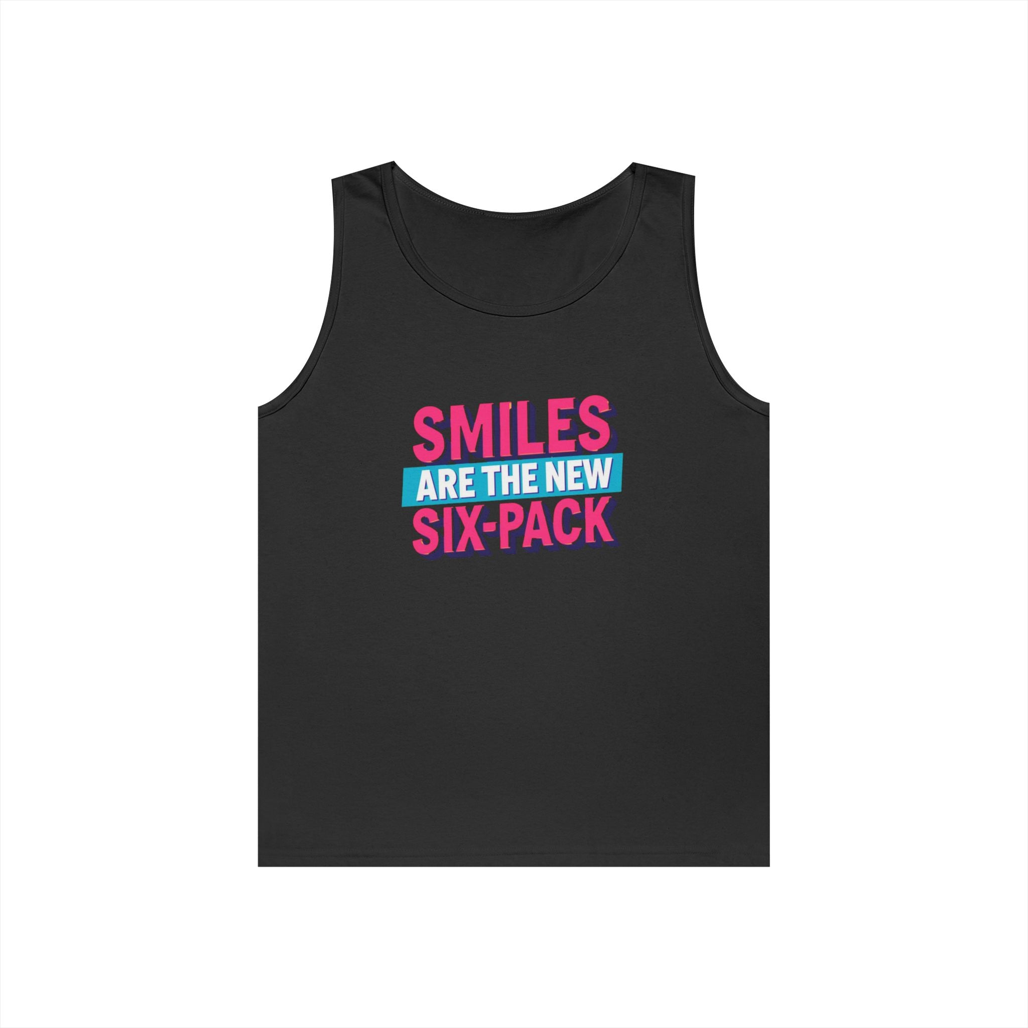 Smiles are the new Six Pack - Unisex Heavy Cotton Tank Top