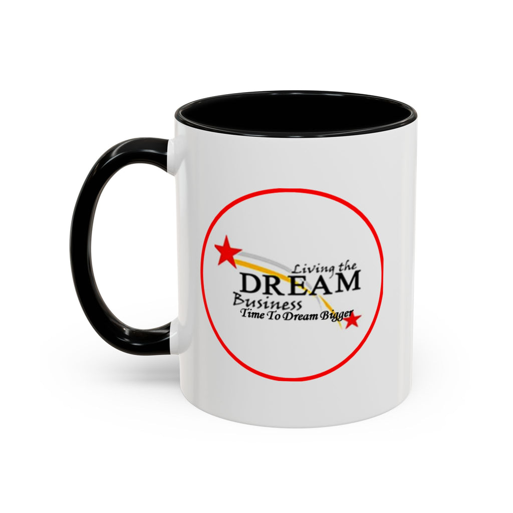 Living the Dream Accent Coffee Mug, Inspirational Mug, Gift for Entrepreneurs, Motivational Drinkware, Unique Coffee Cups, Office Decor