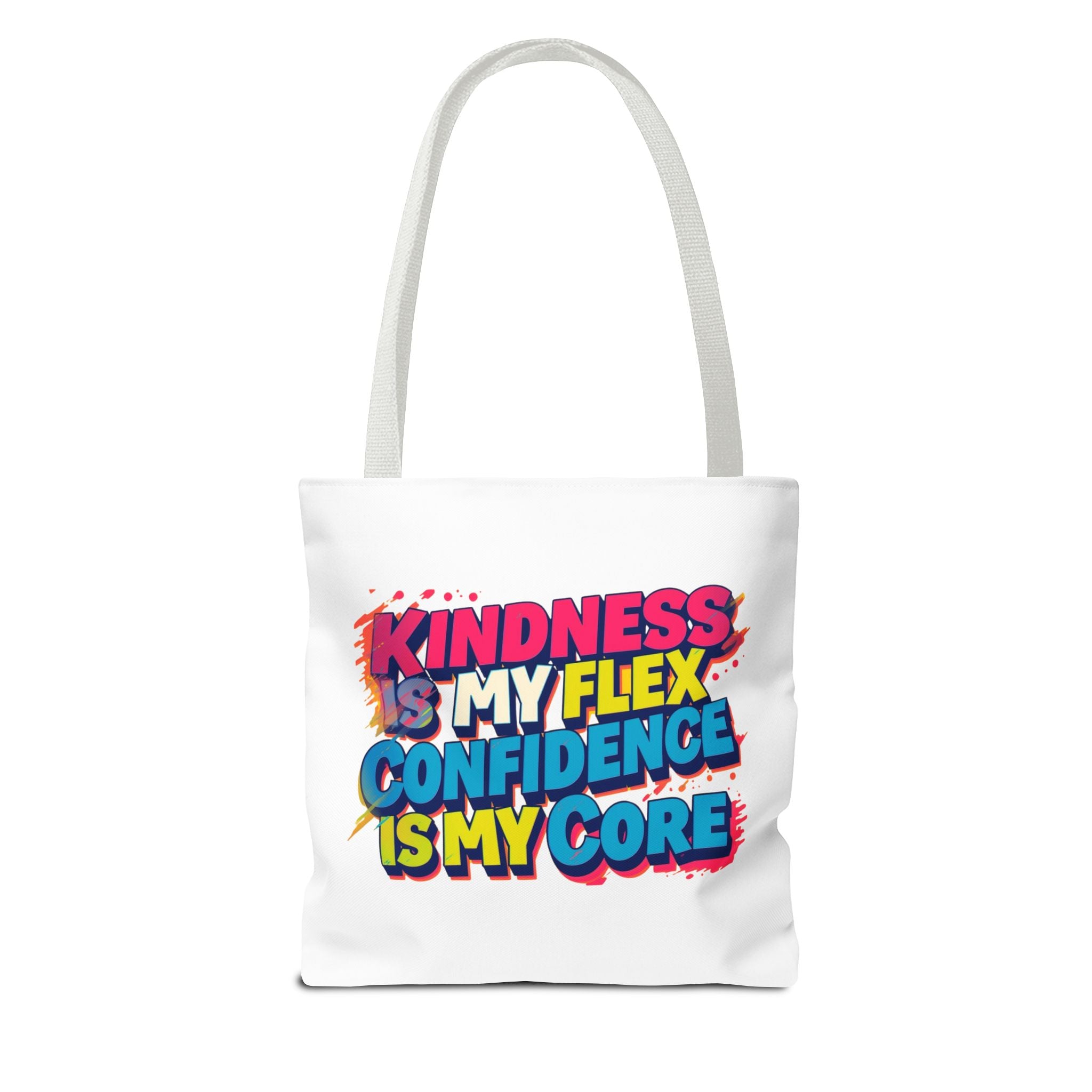 Confidence & Kindness Tote Bag - Motivational AOP Carryall for Every Day, Gift for Friends, Mindfulness, Affirmation, Eco-Friendly