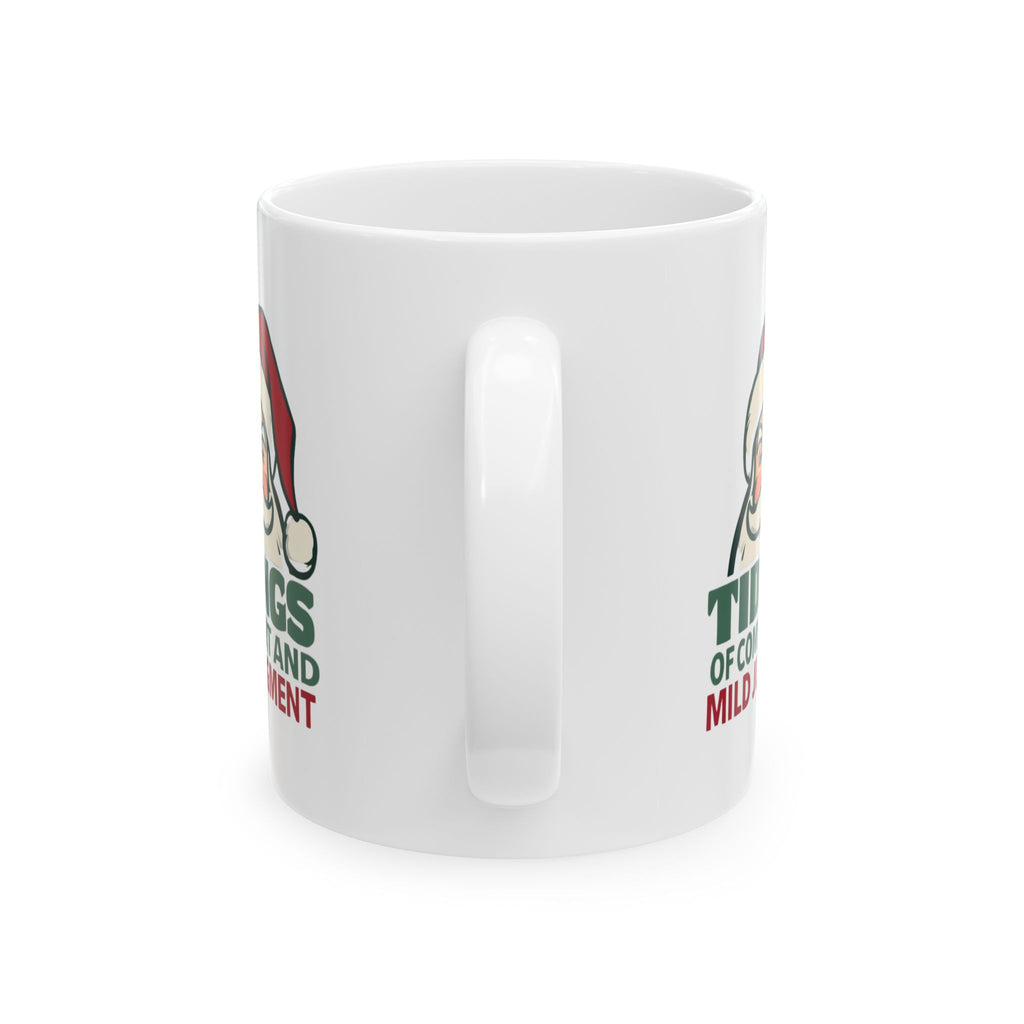Tidings of Comfort and Mild Judgment, Funny Christmas Ceramic Mug - Perfect Gift for Holiday Cheer