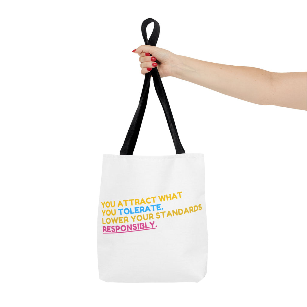 Positive Vibes Tote Bag, Motivational Quote Tote, Eco-Friendly Shopping Bag, Gift for Her, Casual Everyday Use
