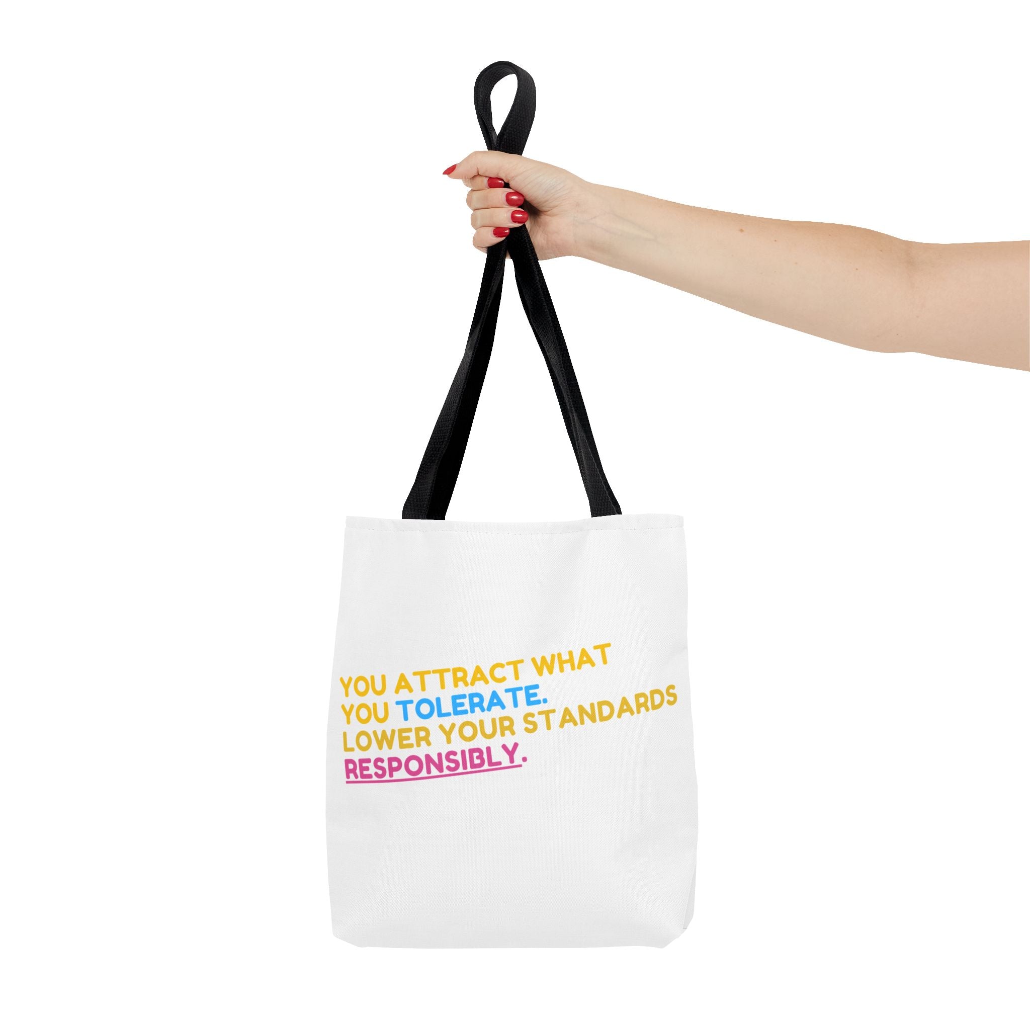 Positive Vibes Tote Bag, Motivational Quote Tote, Eco-Friendly Shopping Bag, Gift for Her, Casual Everyday Use