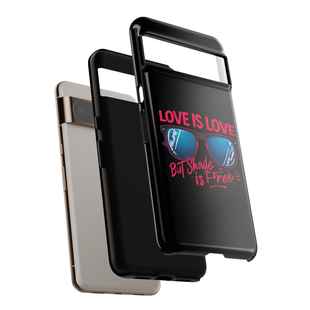 Love Is Love Phone Case, Fun Sunglasses Design, Unique Phone Accessory, Colorful Cell Phone Cover