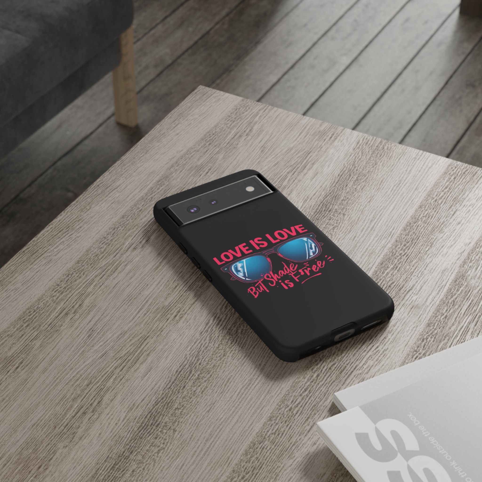 Love Is Love Phone Case, Fun Sunglasses Design, Unique Phone Accessory, Colorful Cell Phone Cover