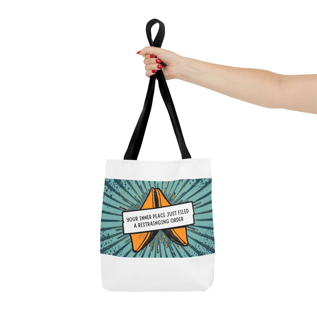 Funny Quote Tote Bag, Humorous Shopping Bag, Gift for Friends, Tote with Restraining Order Theme, Sassy Reusable Bag