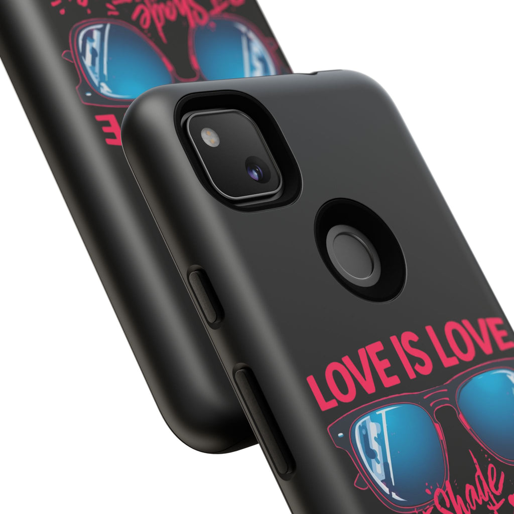Love Is Love Phone Case, Fun Sunglasses Design, Unique Phone Accessory, Colorful Cell Phone Cover