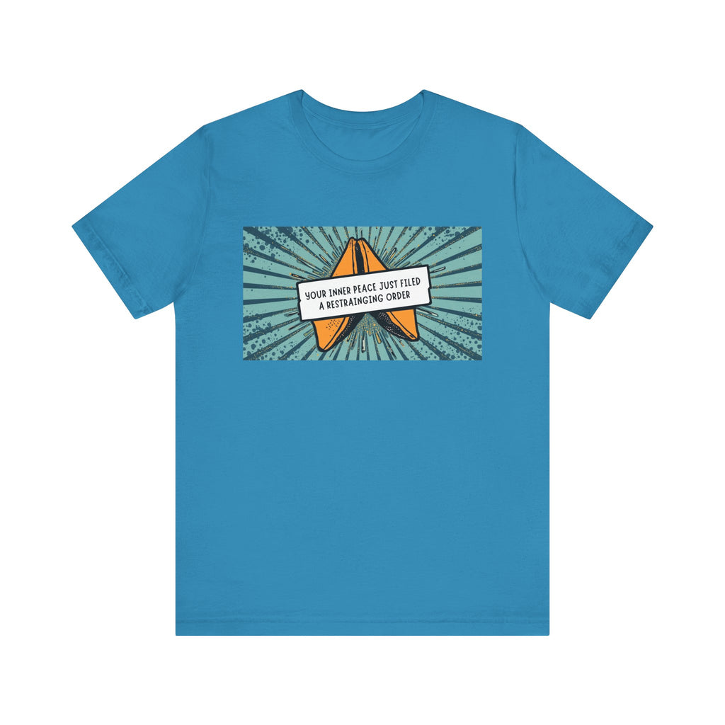 Inner Peace Filed a Restraining Order, Retro Graphic Unisex Tee - Perfect for Movie Nights, Chill Days, Gifts, and Every Occasion