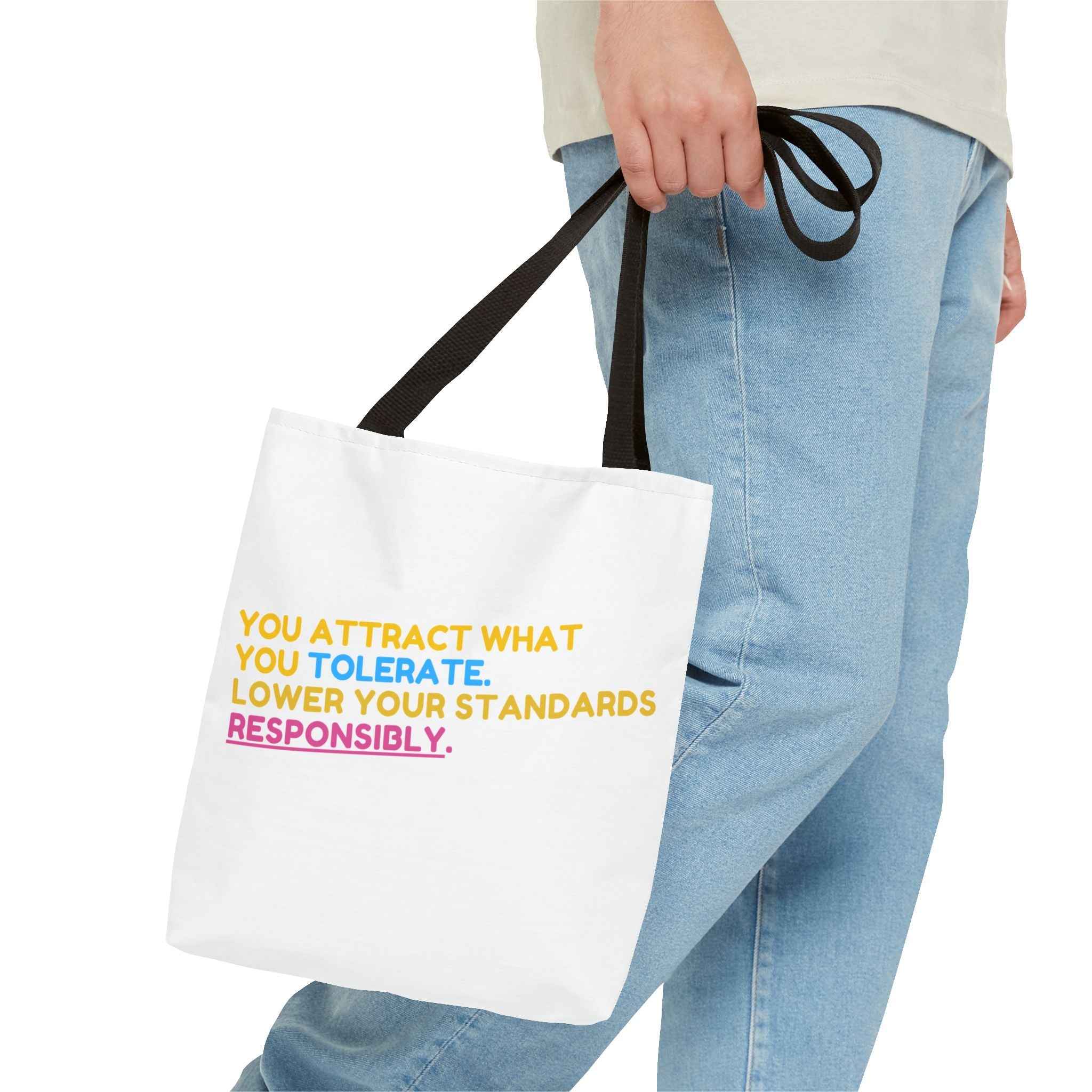 Positive Vibes Tote Bag, Motivational Quote Tote, Eco-Friendly Shopping Bag, Gift for Her, Casual Everyday Use