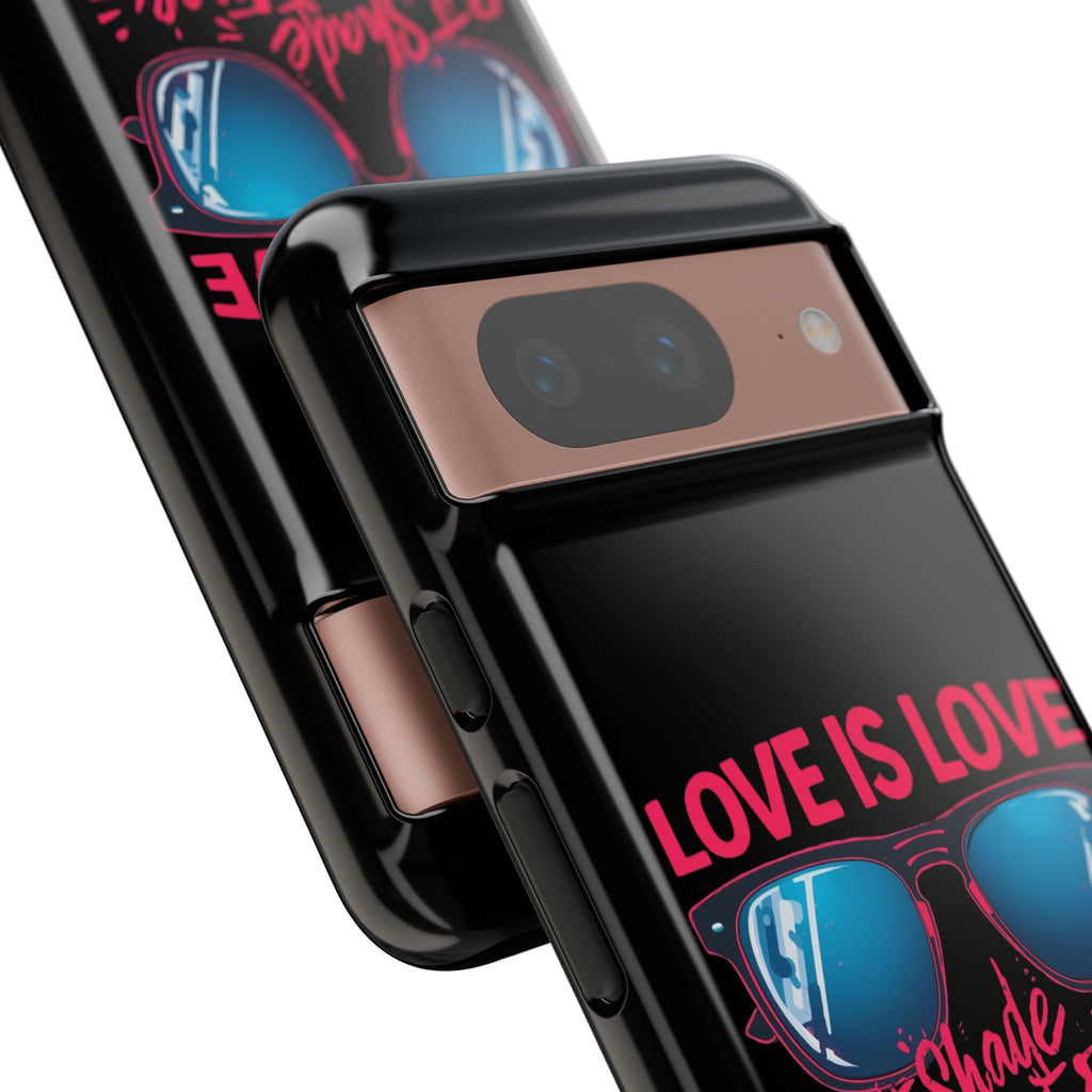 Love Is Love Phone Case, Fun Sunglasses Design, Unique Phone Accessory, Colorful Cell Phone Cover