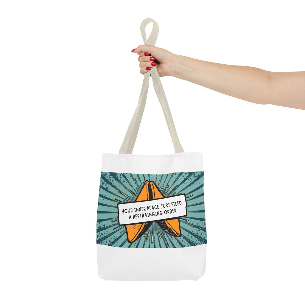 Funny Quote Tote Bag, Humorous Shopping Bag, Gift for Friends, Tote with Restraining Order Theme, Sassy Reusable Bag