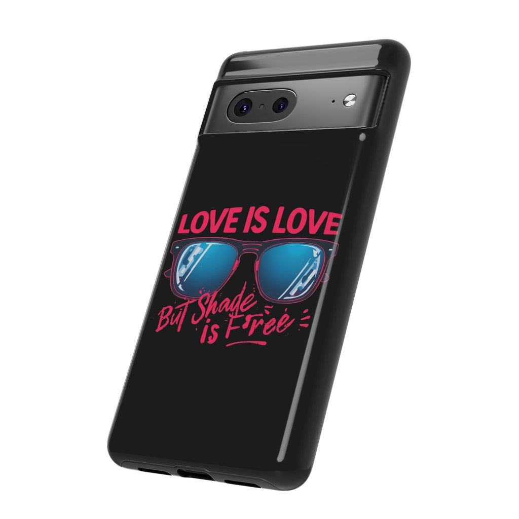 Love Is Love Phone Case, Fun Sunglasses Design, Unique Phone Accessory, Colorful Cell Phone Cover