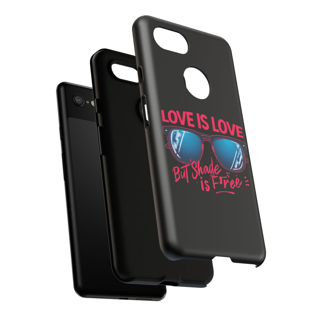 Love Is Love Phone Case, Fun Sunglasses Design, Unique Phone Accessory, Colorful Cell Phone Cover