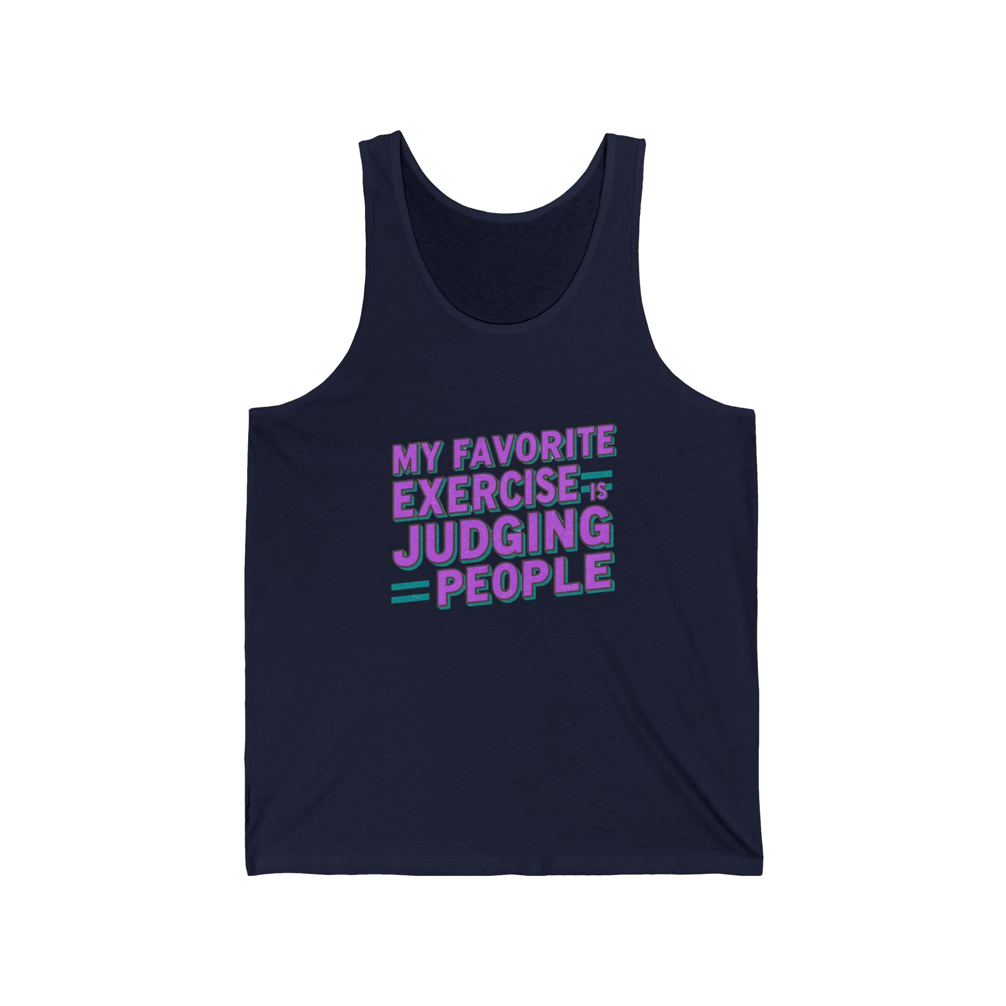 My Favorite Exercise Jersey Tank | Funny Workout Shirt, Gym Gift, Humor Apparel, Summer Wear, Judging People Tank