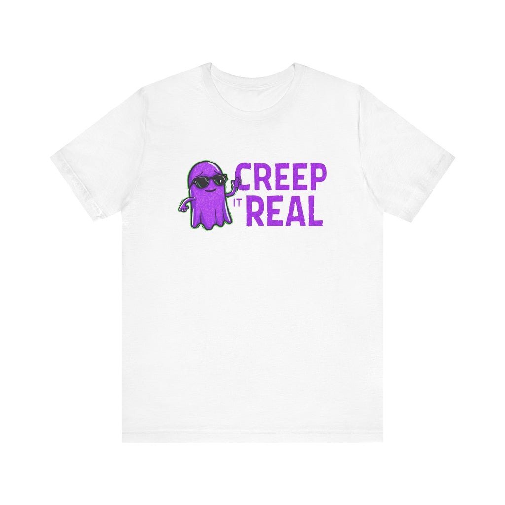 Creep It Real Ghost Tee, Halloween Shirt, Funny Tee, Unisex Casual Wear, Gift for Ghost Lovers