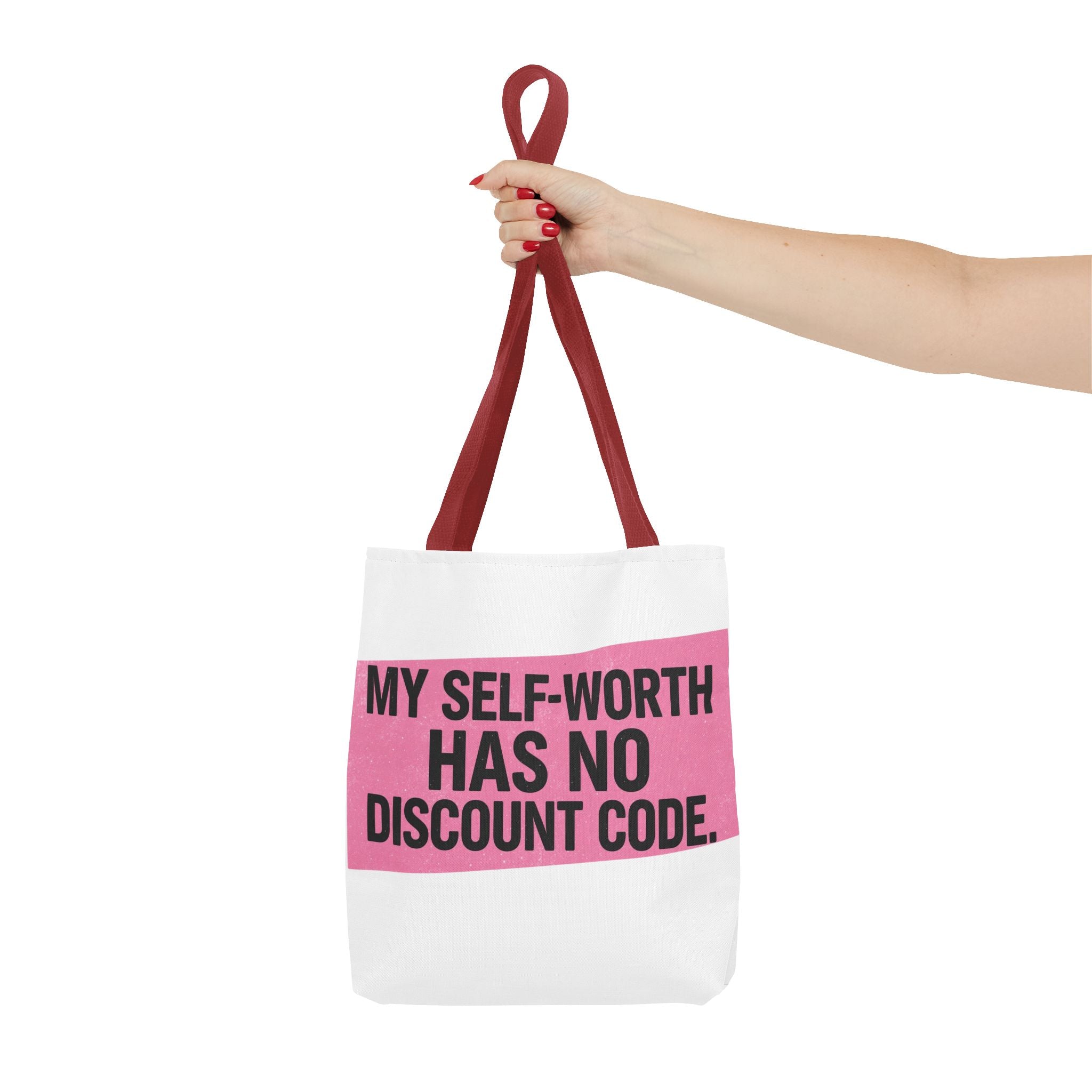 My Self-Worth Has No Discount Code - Empowering Tote Bag, Self love and body positive inspirational tote