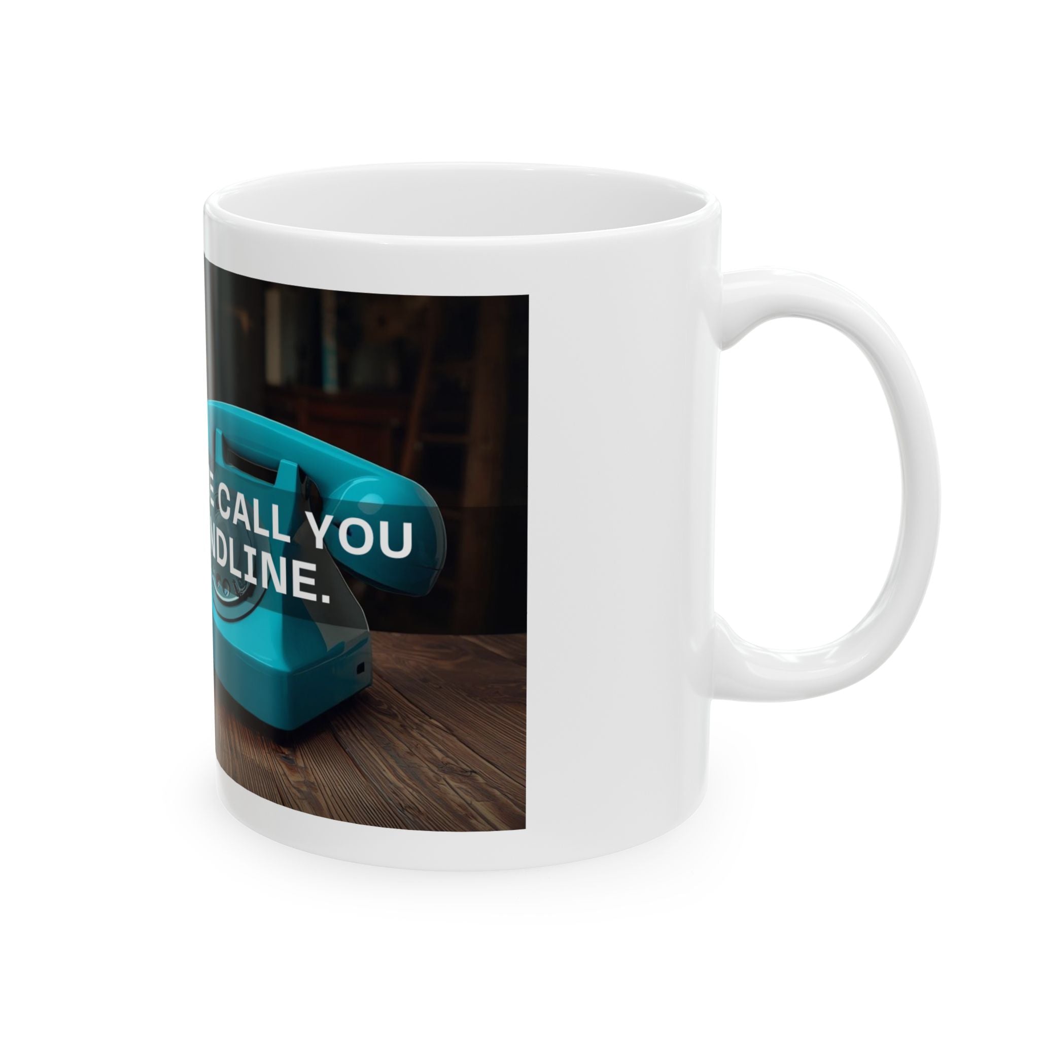 Funny Landline Phone Ceramic Mug - Humorous Gift for Coffee Lovers, Office Humor, Retro Gift, Birthday, Housewarming, Unique Present