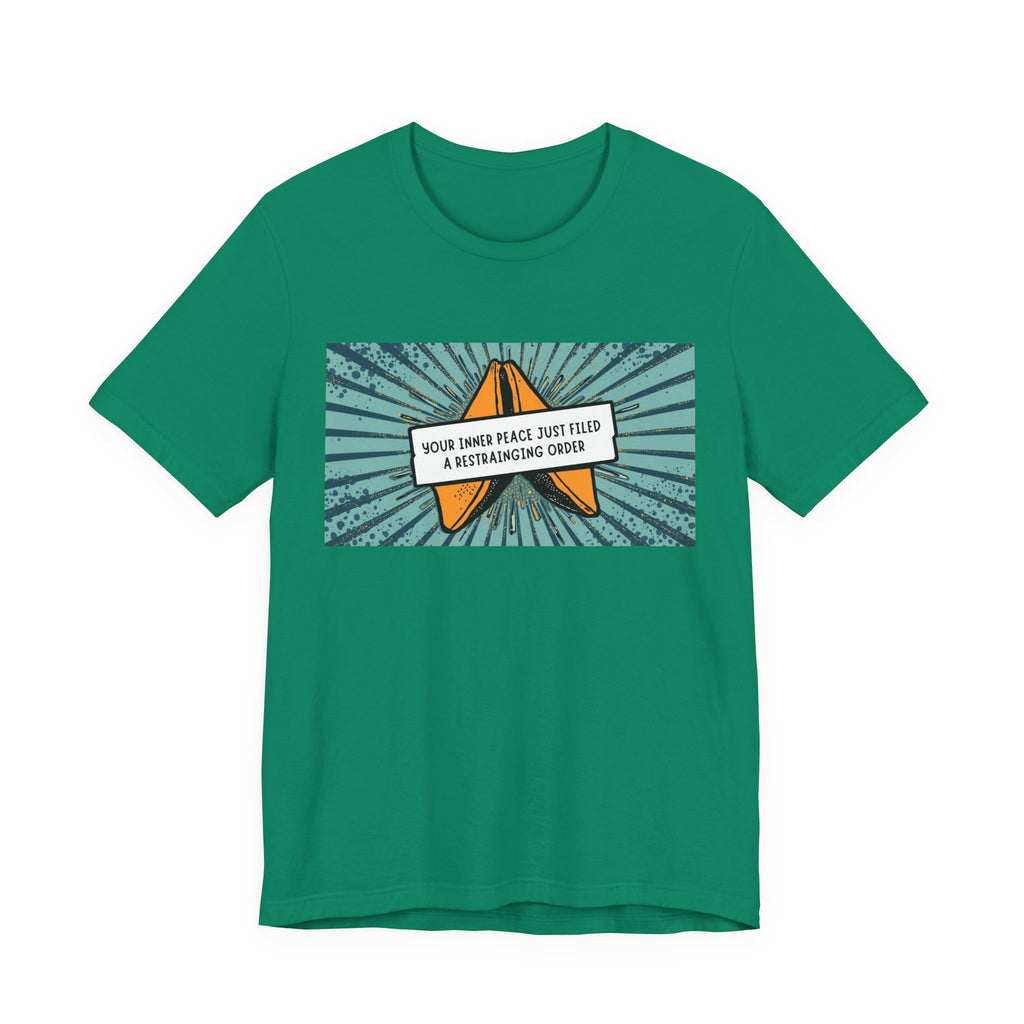 Inner Peace Filed a Restraining Order, Retro Graphic Unisex Tee - Perfect for Movie Nights, Chill Days, Gifts, and Every Occasion
