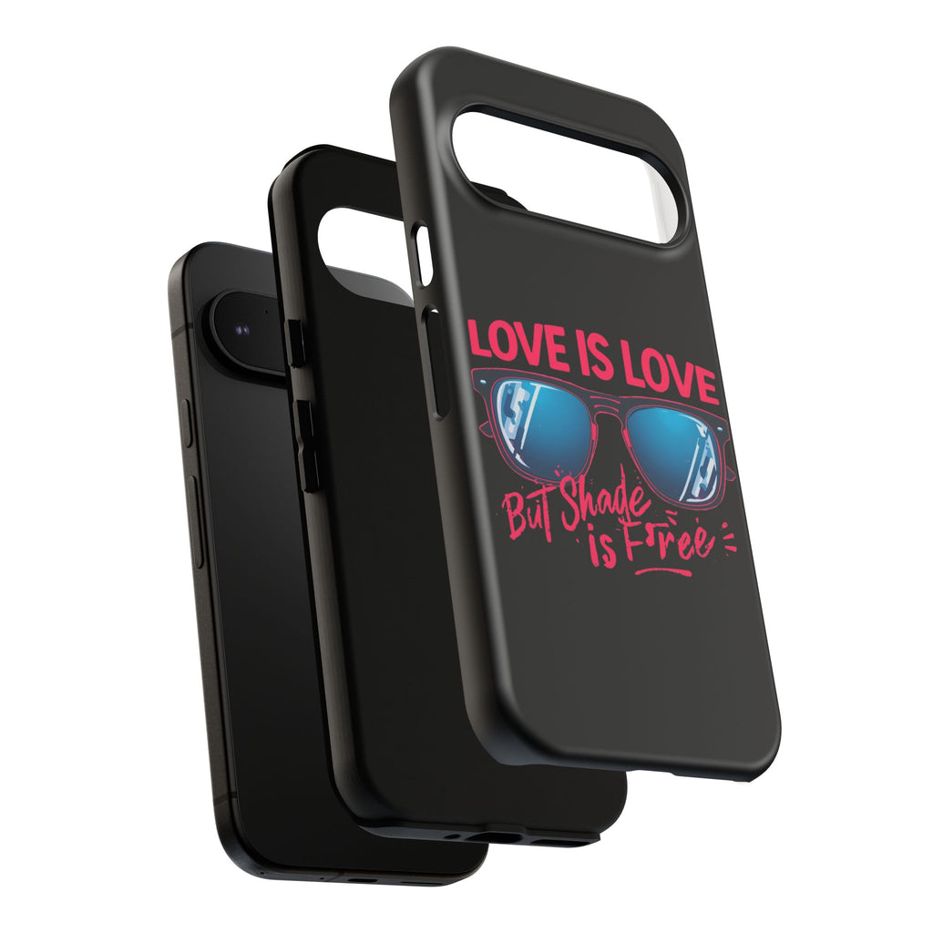 Love Is Love Phone Case, Fun Sunglasses Design, Unique Phone Accessory, Colorful Cell Phone Cover