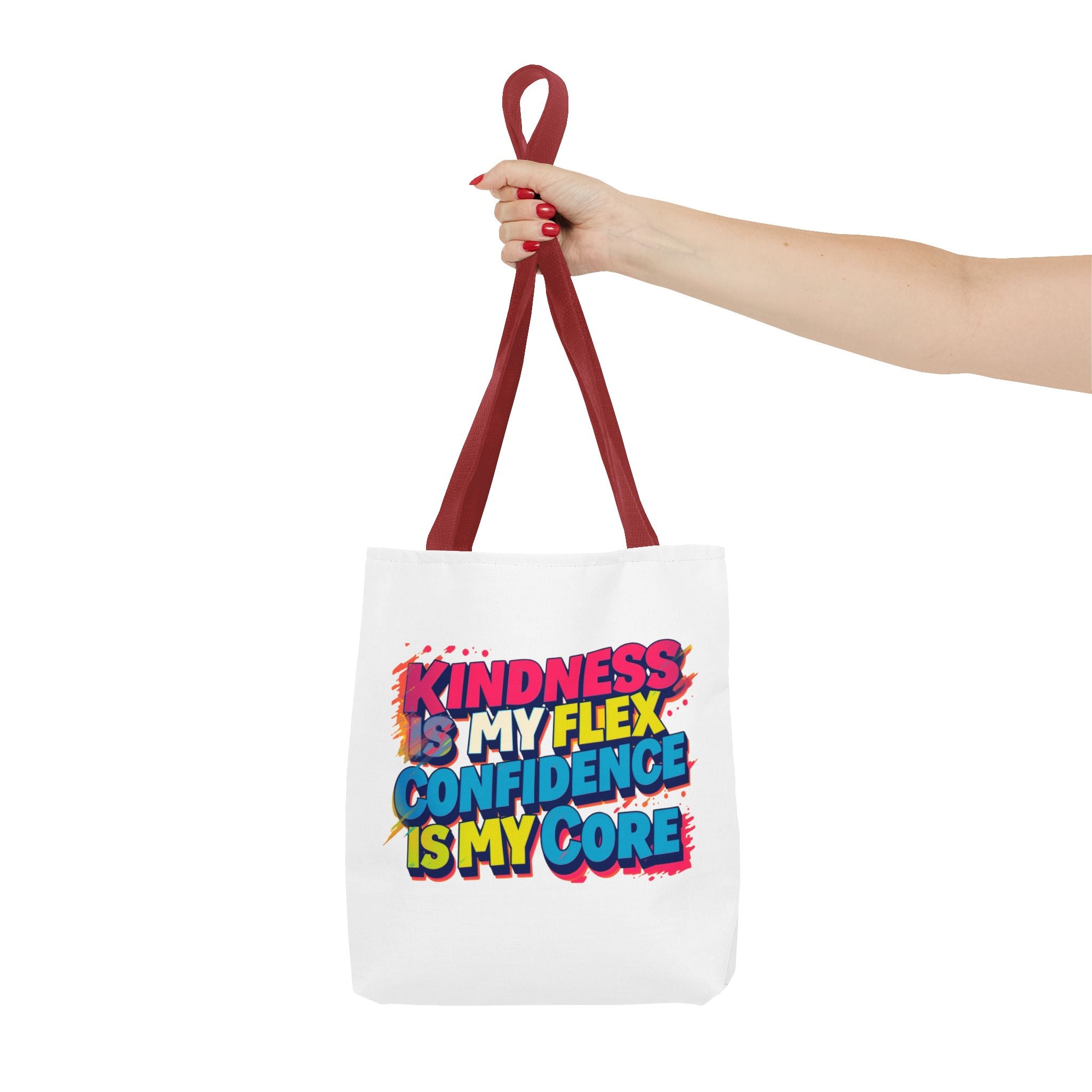 Confidence & Kindness Tote Bag - Motivational AOP Carryall for Every Day, Gift for Friends, Mindfulness, Affirmation, Eco-Friendly