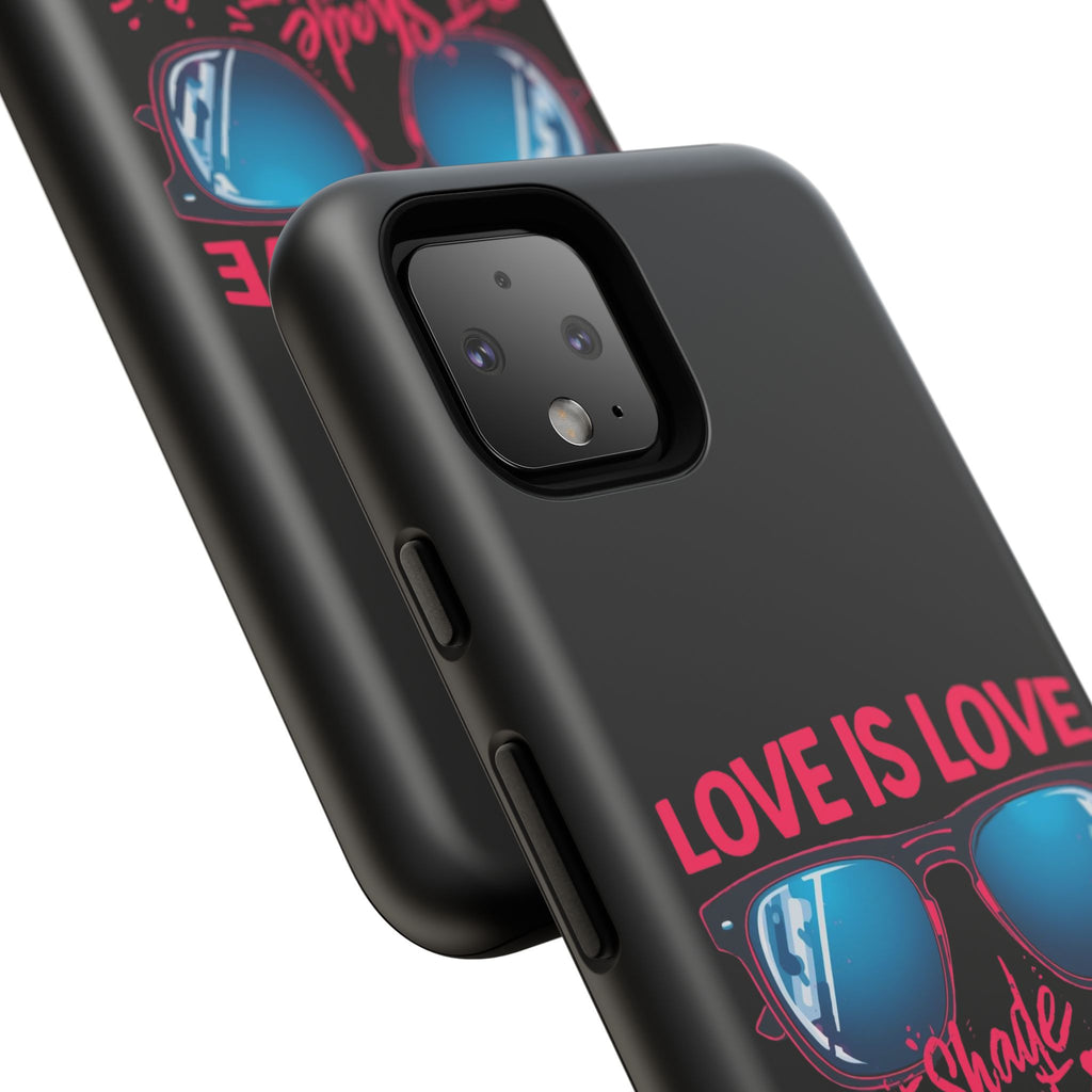 Love Is Love Phone Case, Fun Sunglasses Design, Unique Phone Accessory, Colorful Cell Phone Cover